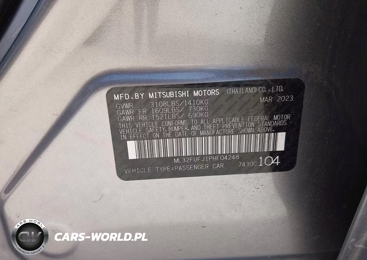 2023 Mitsubishi Mirage G4 Black Edition VIN:ML32FUFJ1PHF04248 - 9