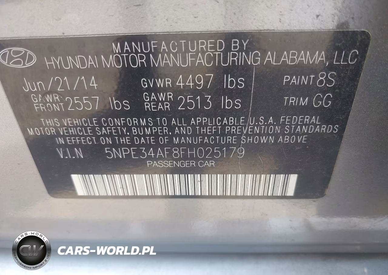 2015 Hyundai Sonata Limited VIN:5NPE34AF8FH025179 - 9