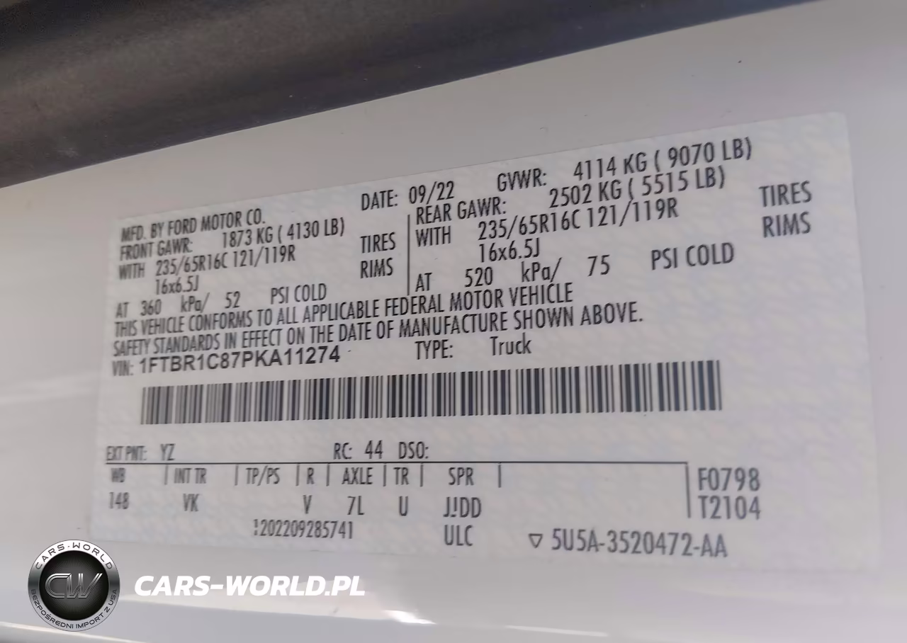 2023 Ford Transit-250 VIN:1FTBR1C87PKA11274 - 9