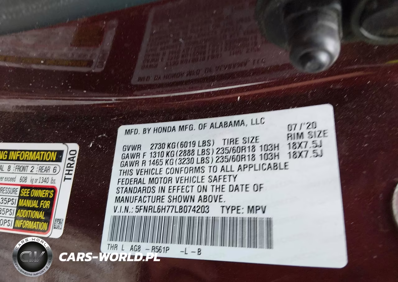 2020 Honda Odyssey Ex-L-Ex-L W-Navi Res VIN:5FNRL6H77LB074203 - 9