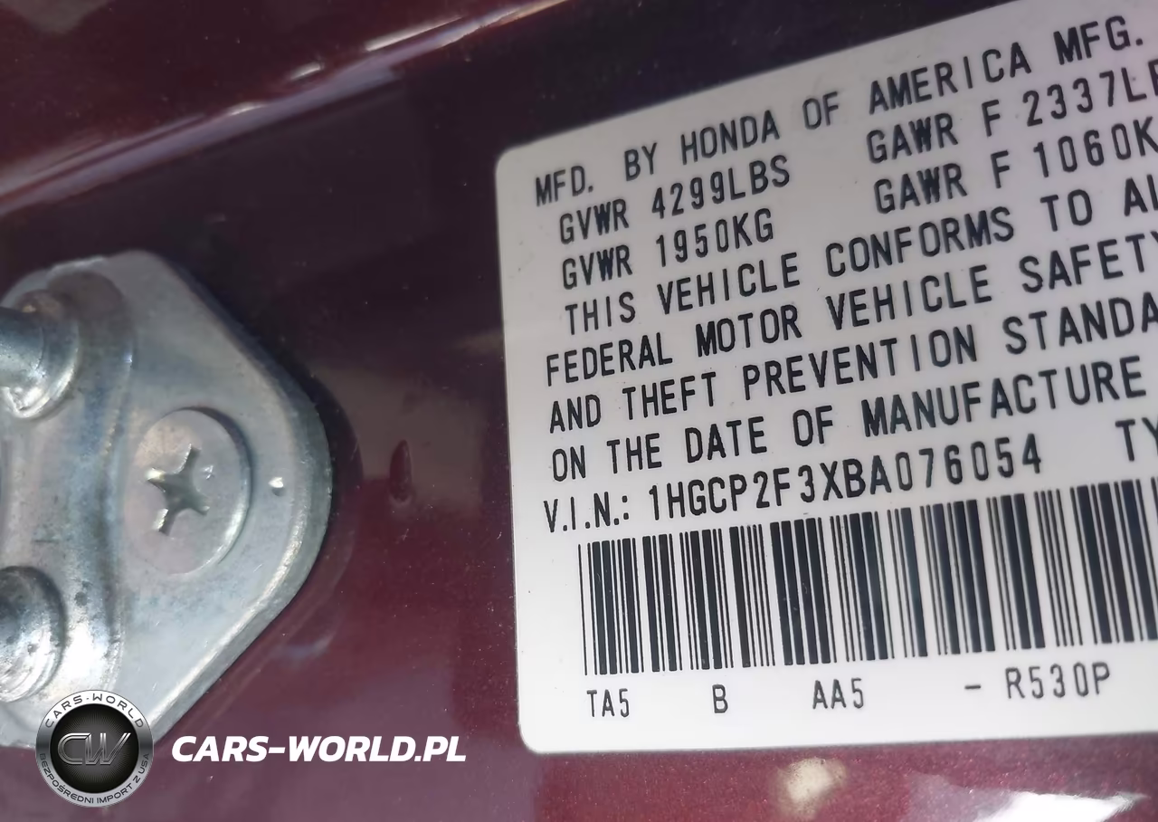 2011 Honda Accord 2.4 Lx VIN:1HGCP2F3XBA076054 - 9