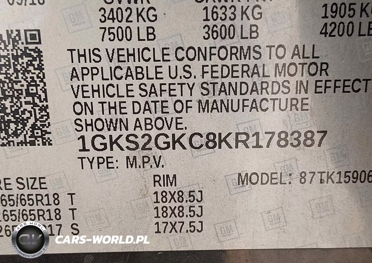2019 GMC Yukon Xl Slt VIN:1GKS2GKC8KR178387 - 9