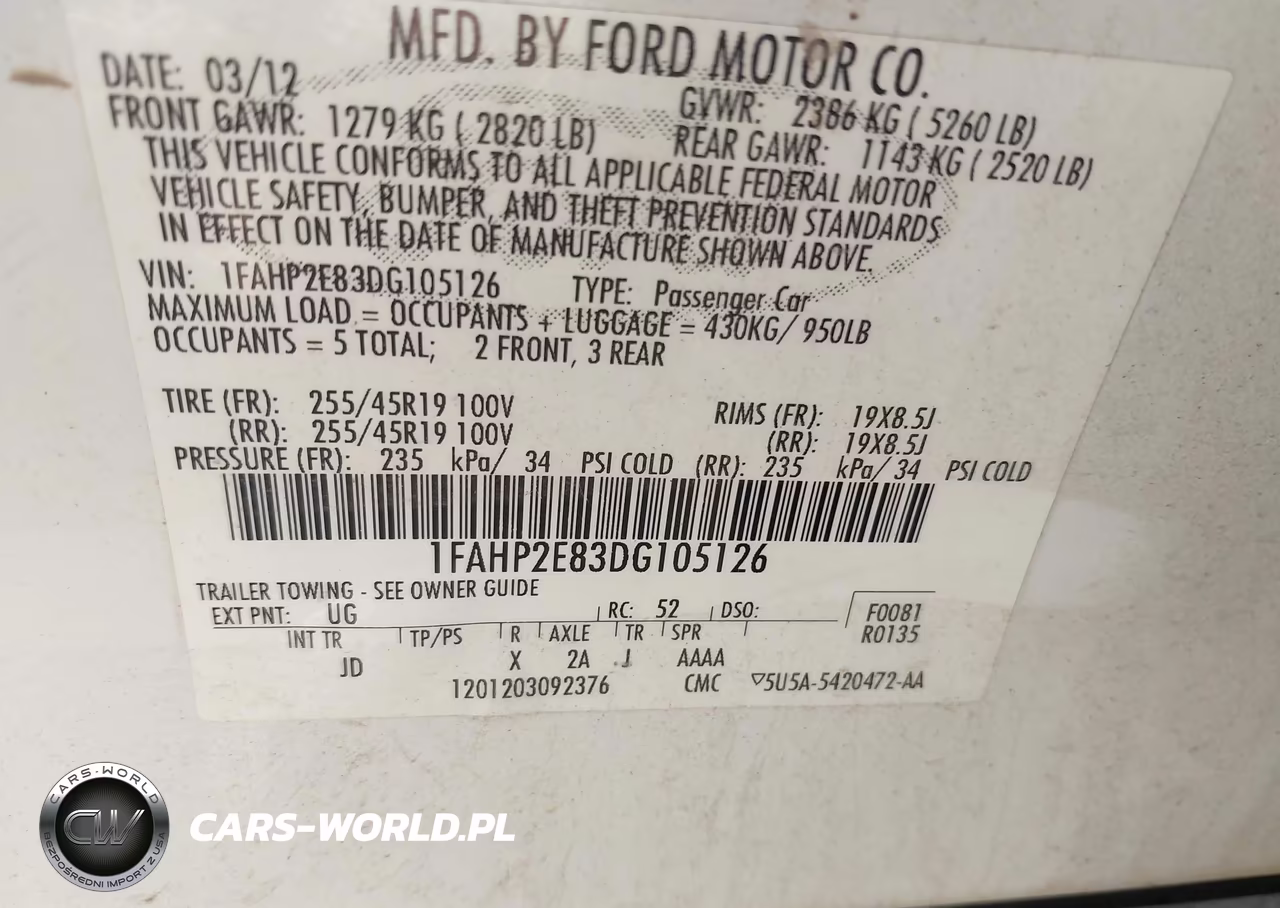 2013 Ford Taurus Sel VIN:1FAHP2E83DG105126 - 9