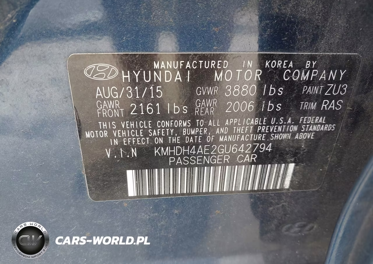 2016 Hyundai Elantra Se VIN:KMHDH4AE2GU642794 - 9