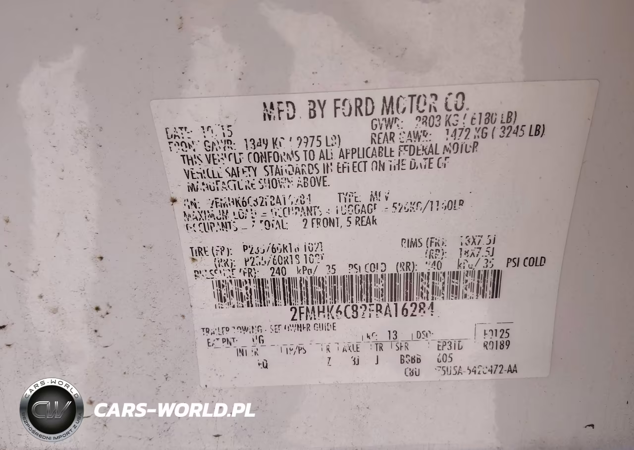 2015 Ford Flex Sel VIN:2FMHK6C82FBA16284 - 9