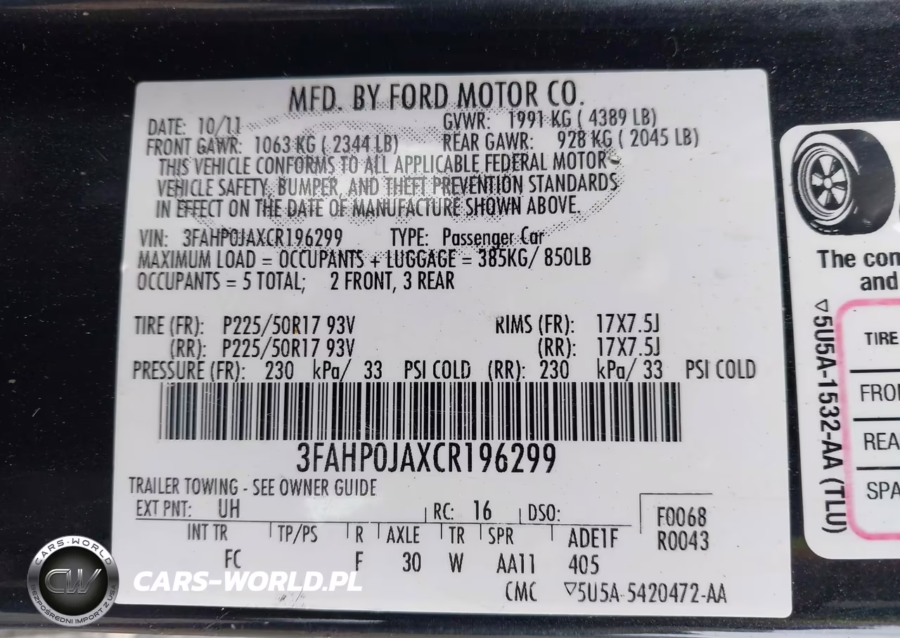2012 Ford Fusion Sel VIN:3FAHP0JAXCR196299 - 9