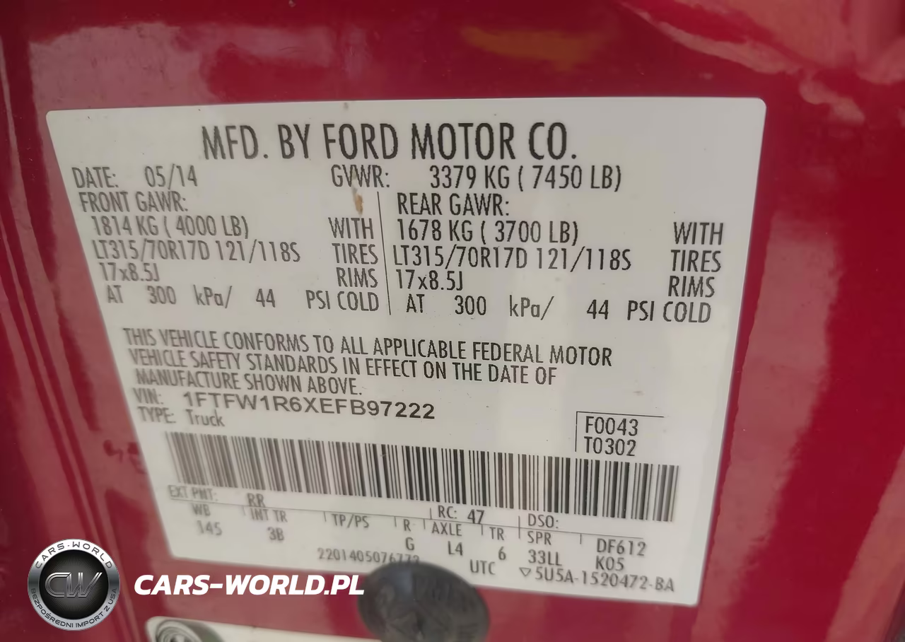2014 Ford F-150 Svt Raptor VIN:1FTFW1R6XEFB97222 - 9