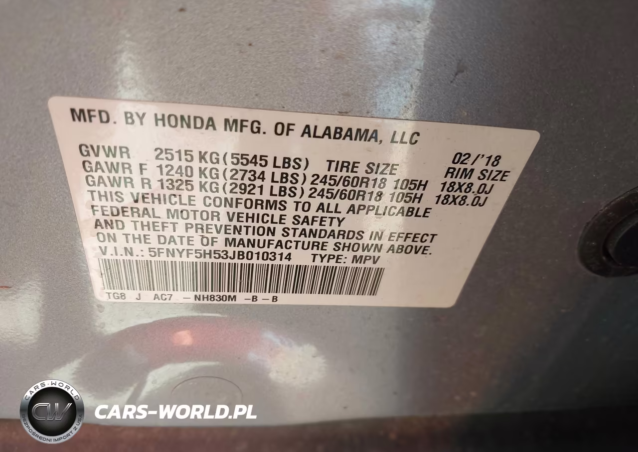 2018 Honda Pilot Ex-L VIN:5FNYF5H53JB010314 - 9