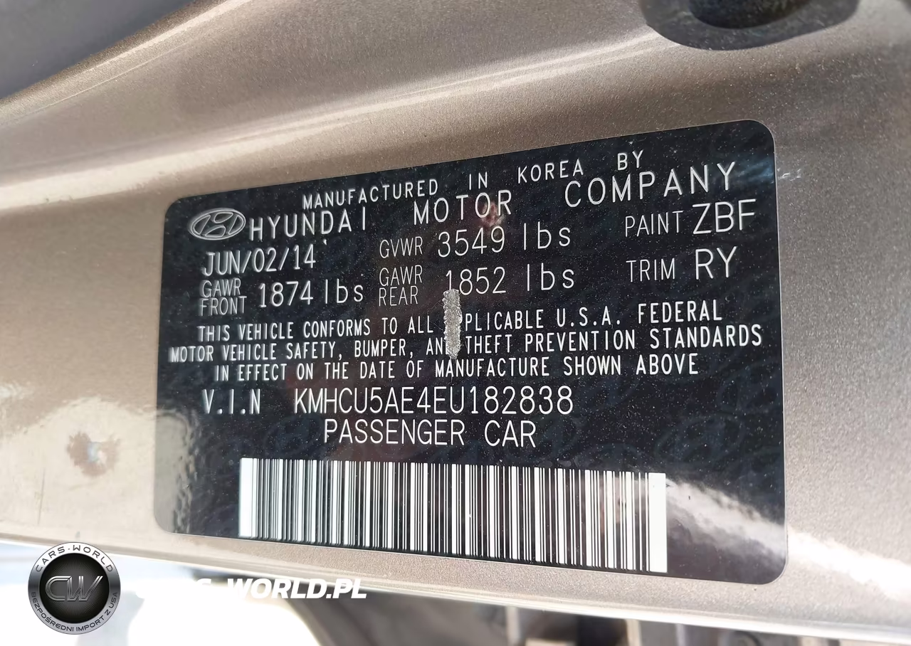 2014 Hyundai Accent Se VIN:KMHCU5AE4EU182838 - 9