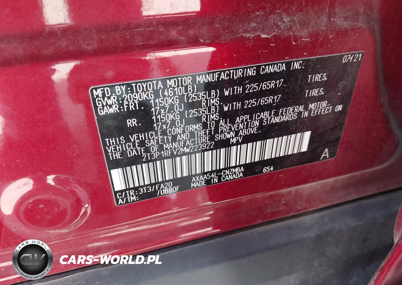2021 Toyota Rav4 Xle VIN:2T3P1RFV2MW223922 - 9