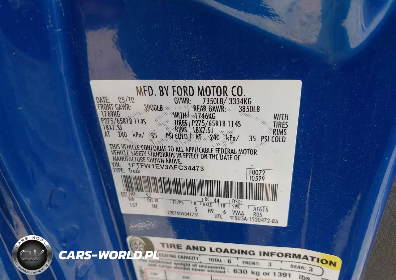 2010 Ford F-150 Fx4-Lariat-Xl-Xlt VIN:1FTFW1EV3AFC34473 - 9