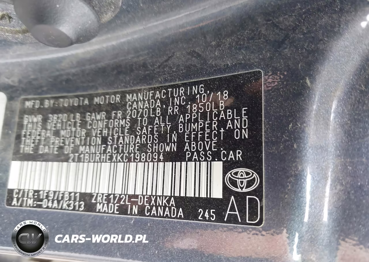 2019 Toyota Corolla Le VIN:2T1BURHEXKC198094 - 9