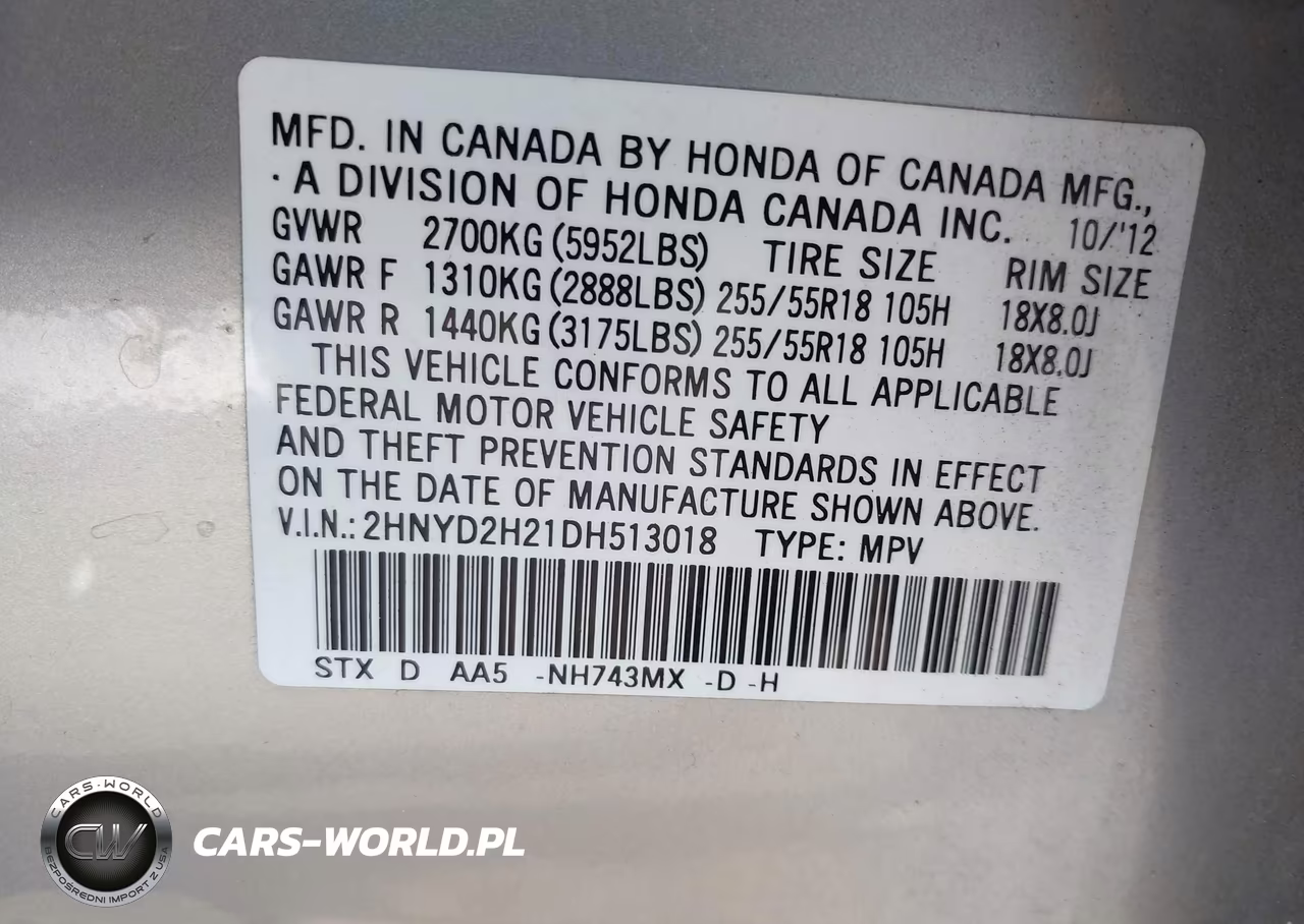 2013 Acura Mdx VIN:2HNYD2H21DH513018 - 9