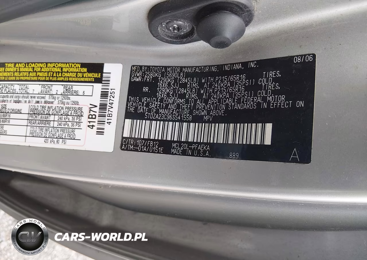 2006 Toyota Sienna Ce VIN:5TDZA23C96S541558 - 9