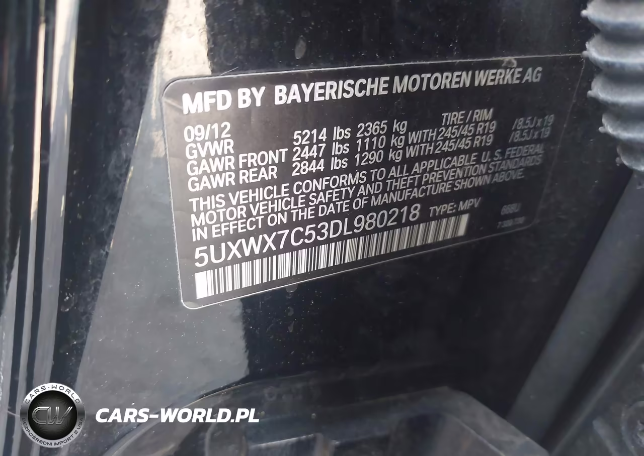 2013 BMW X3 xDrive35I VIN:5UXWX7C53DL980218 - 9