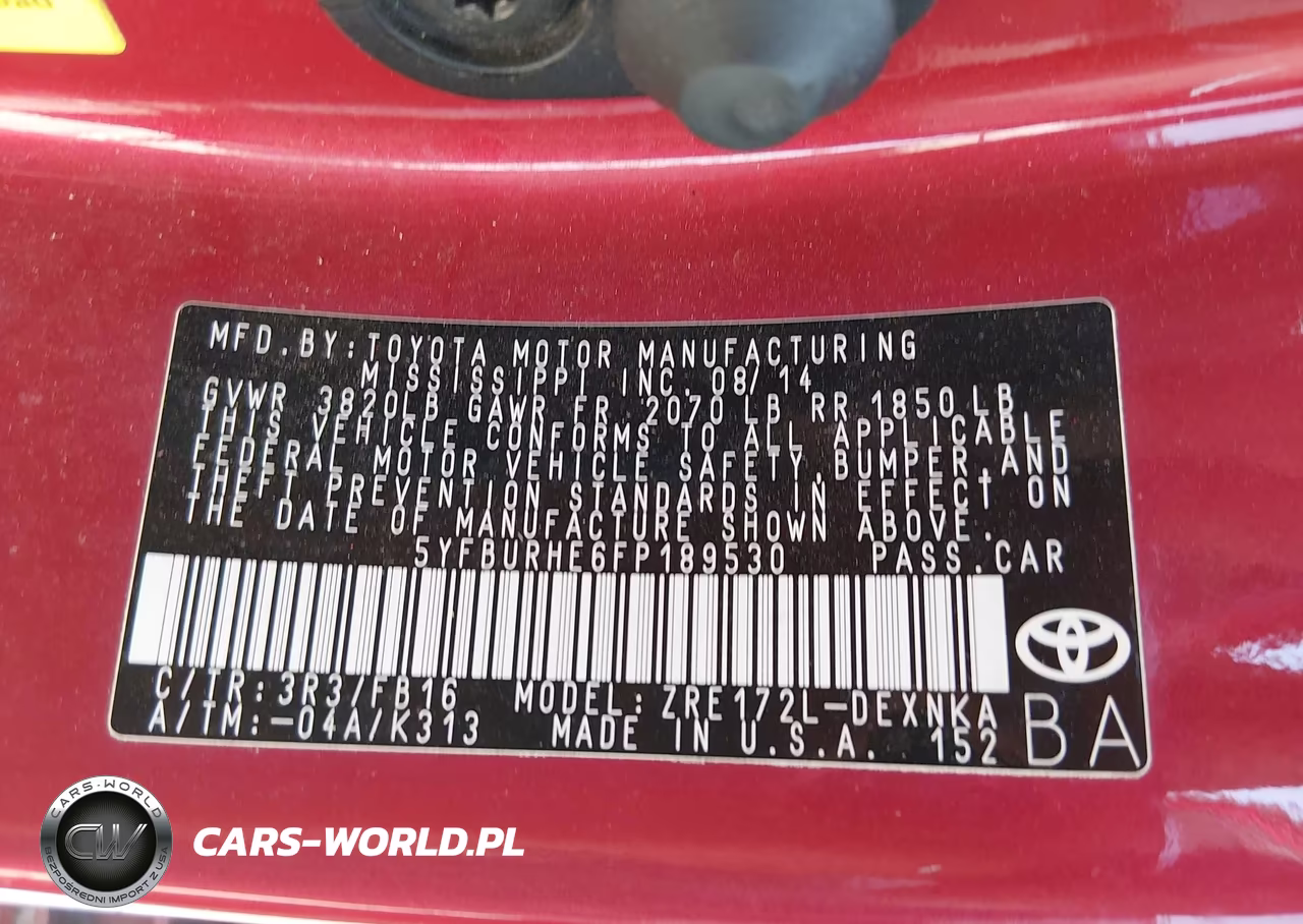 2015 Toyota Corolla Le Plus VIN:5YFBURHE6FP189530 - 9