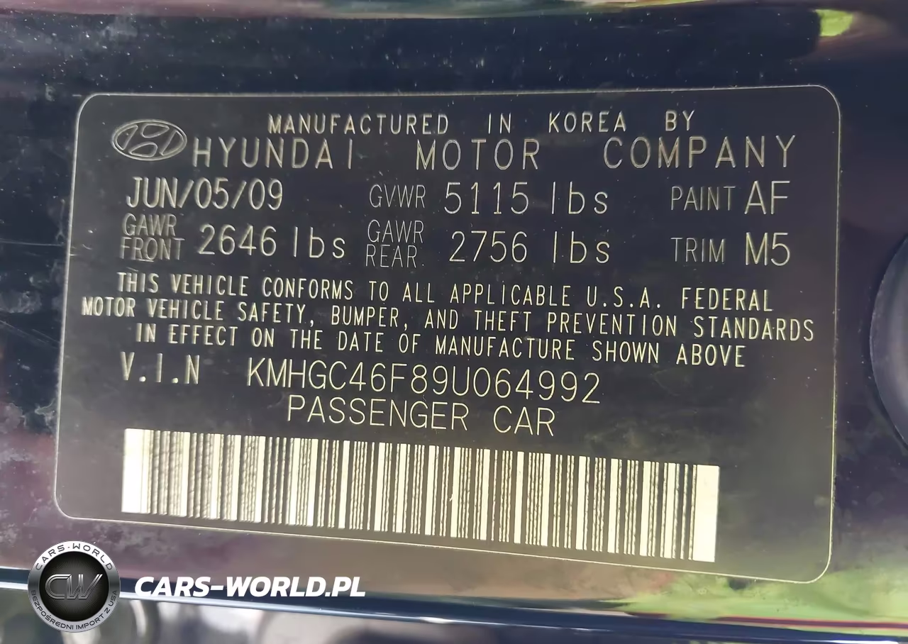 2009 Hyundai Genesis 4.6 VIN:KMHGC46F89U064992 - 9