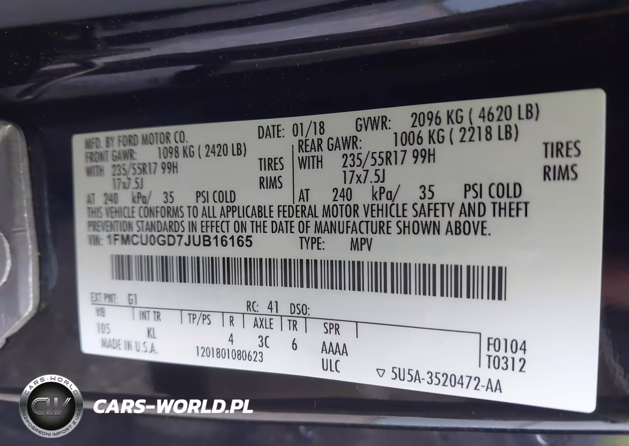 2018 Ford Escape Se VIN:1FMCU0GD7JUB16165 - 9