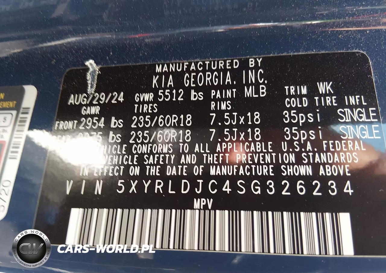 2025 Kia Sorento S VIN:5XYRLDJC4SG326234 - 9