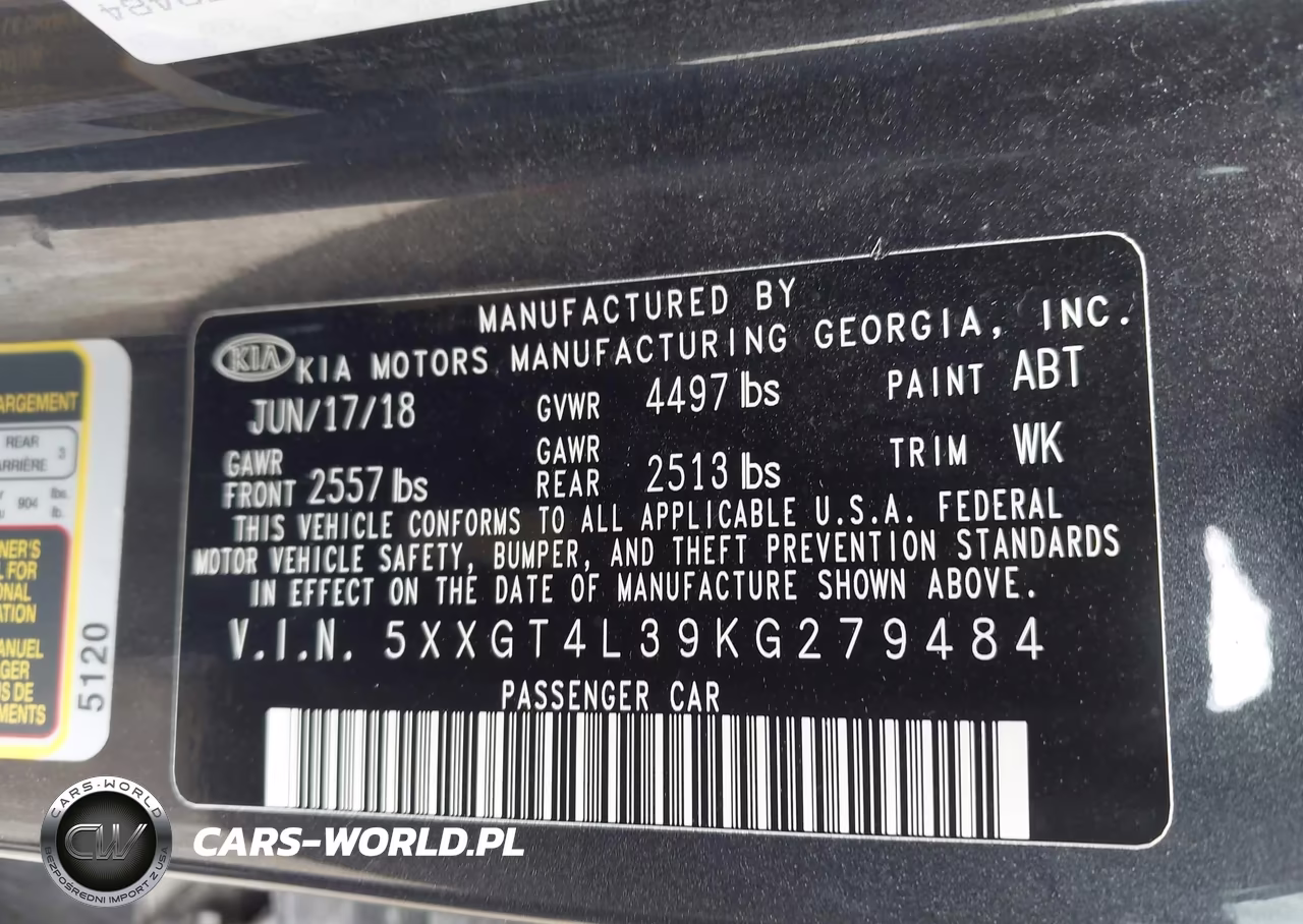 2019 Kia Optima Lx VIN:5XXGT4L39KG279484 - 9