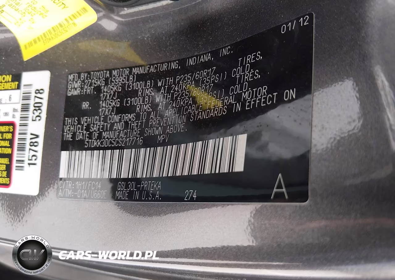 2012 Toyota Sienna Le V6 8 Passenger VIN:5TDKK3DC5CS217716 - 9
