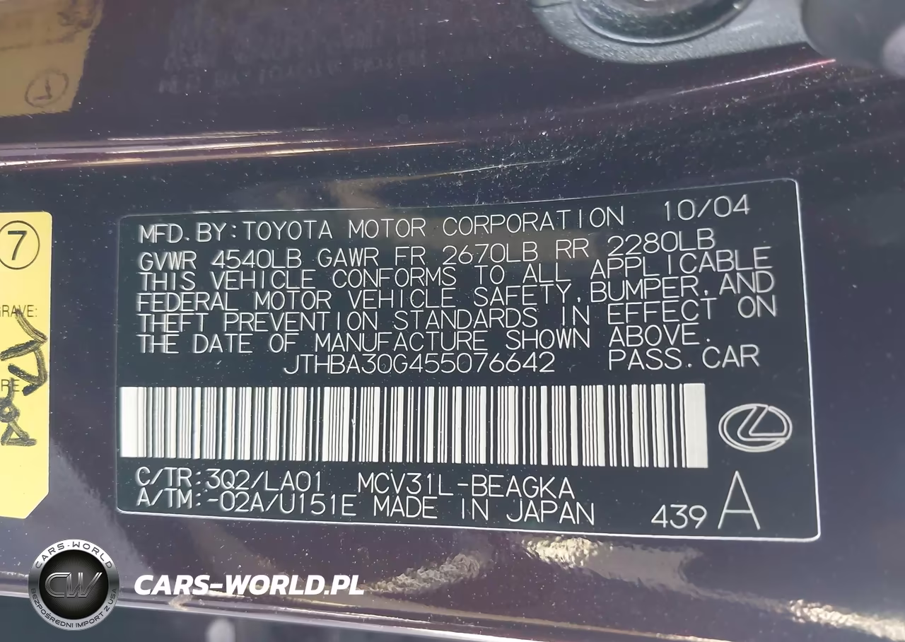 2005 Lexus Es 330 VIN:JTHBA30G455076642 - 9