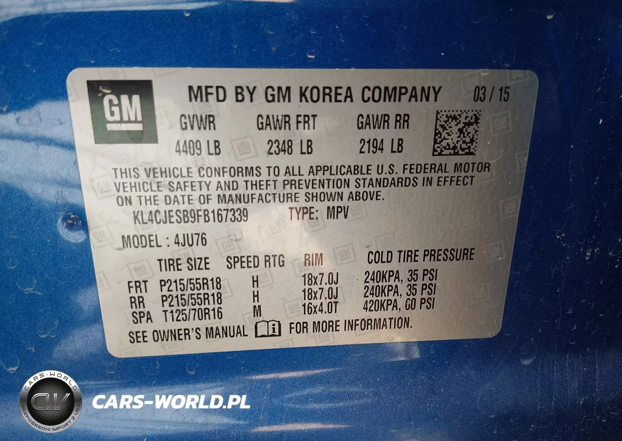 2015 Buick Encore VIN:KL4CJESB9FB167339 - 9