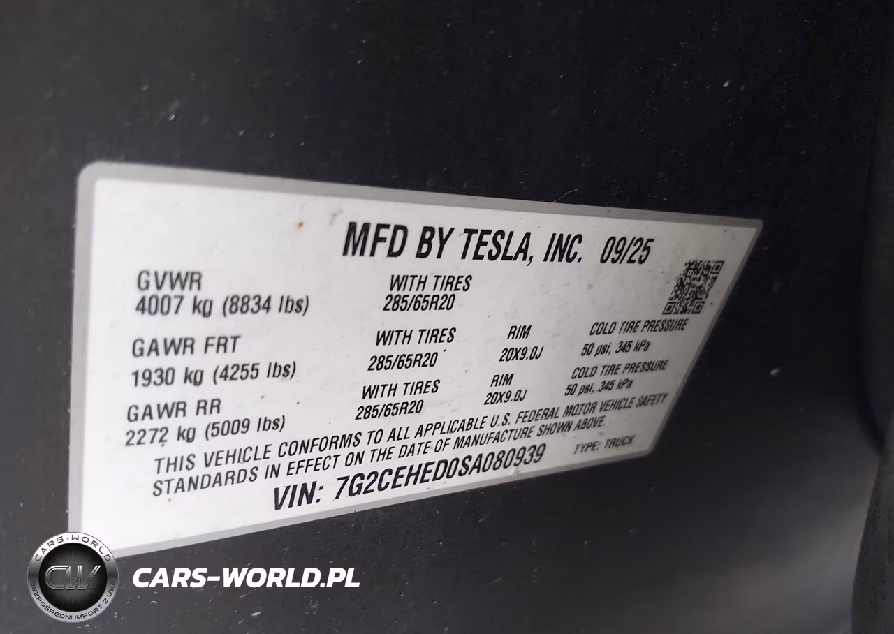 2025 Tesla Cybertruck All-Wheel Drive VIN:7G2CEHED0SA080939 - 9