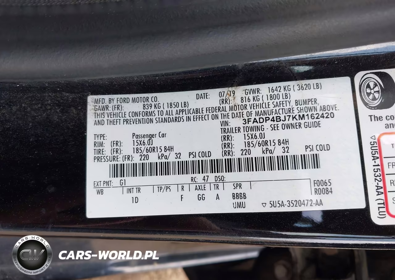 2019 Ford Fiesta Se VIN:3FADP4BJ7KM162420 - 9