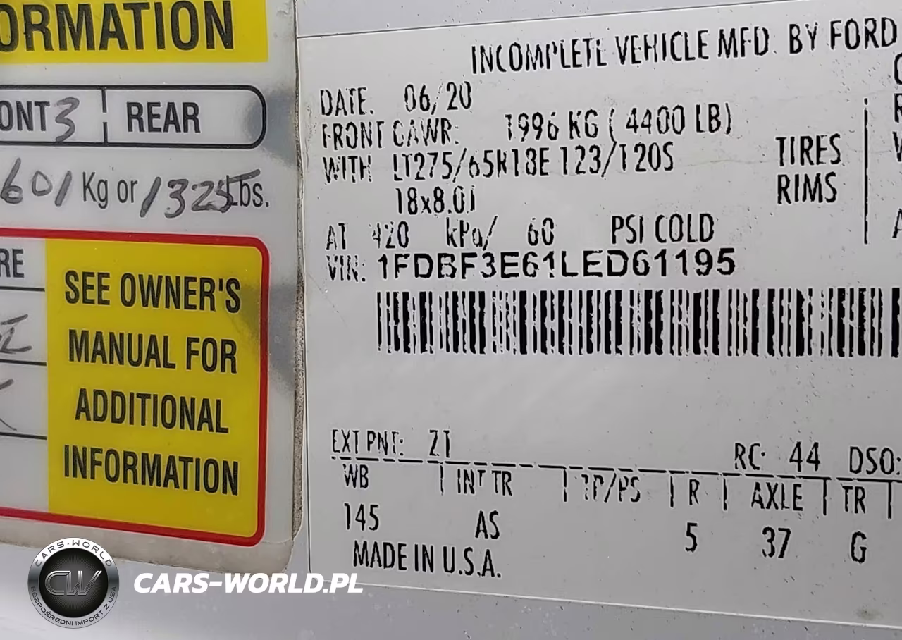 2020 Ford F-350 Chassis Xl VIN:1FDBF3E61LED61195 - 9