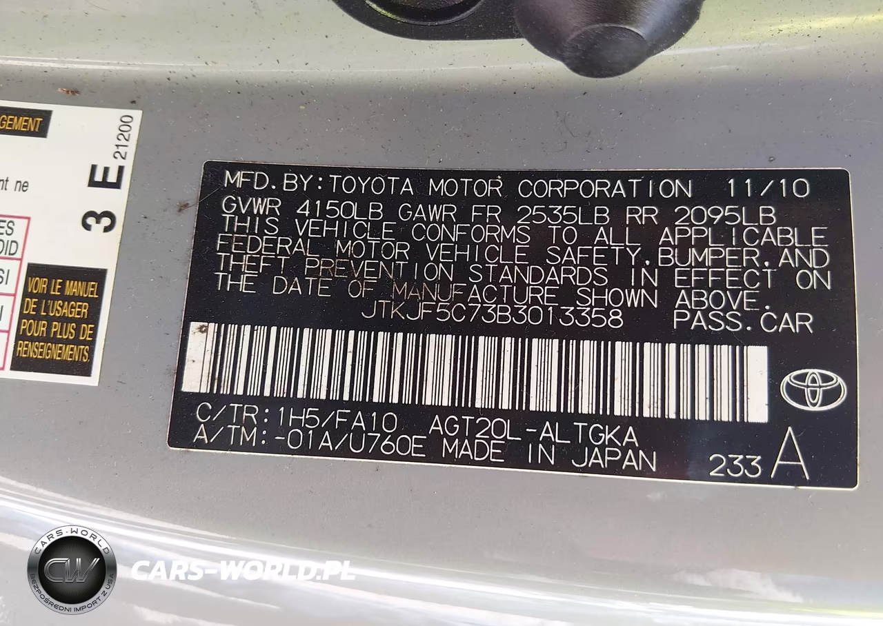 2011 Scion Tc VIN:JTKJF5C73B3013358 - 9