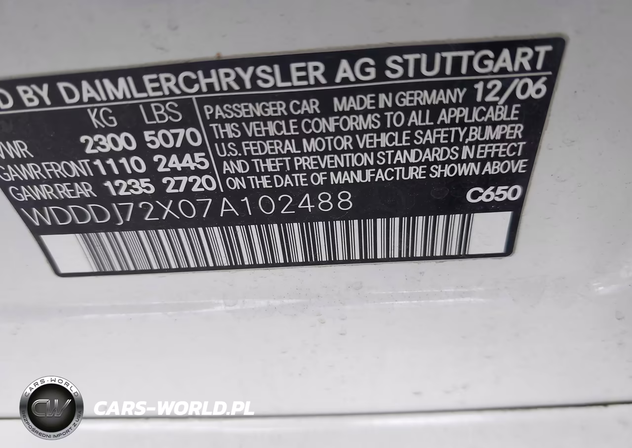 2007 Mercedes-Benz Cls 550 VIN:WDDDJ72X07A102488 - 9