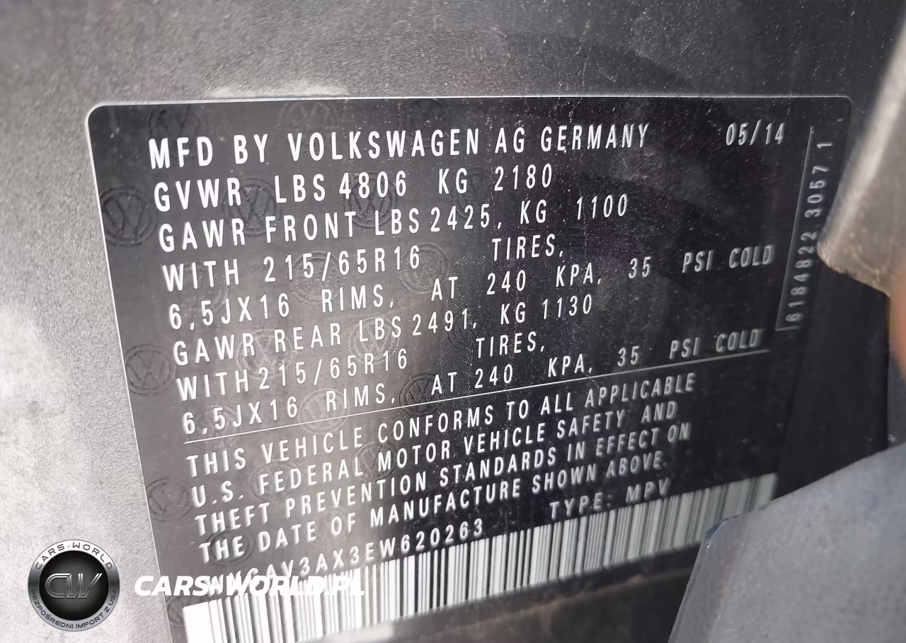 2014 Volkswagen Tiguan S VIN:WVGAV3AX3EW620263 - 9