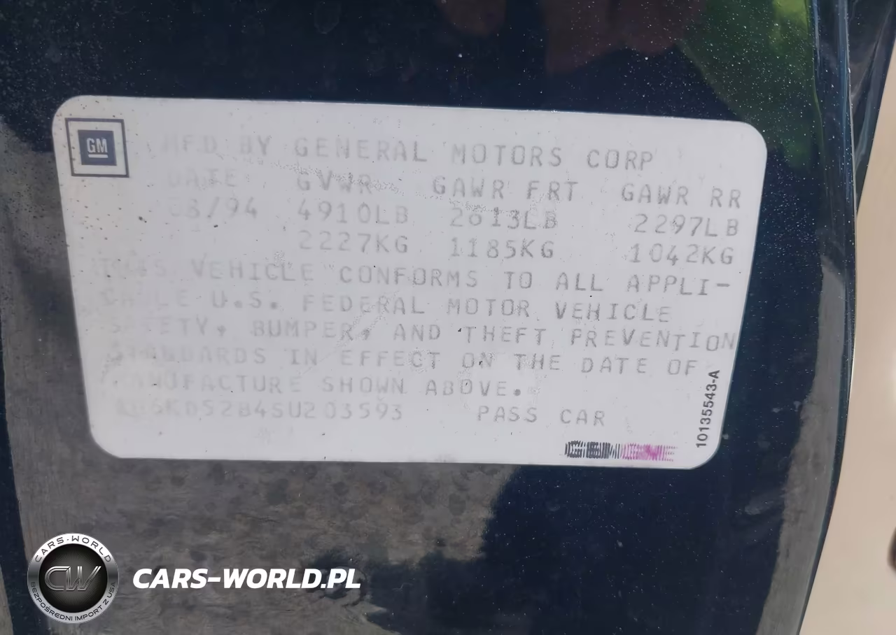 1995 Cadillac Deville VIN:1G6KD52B4SU203593 - 9