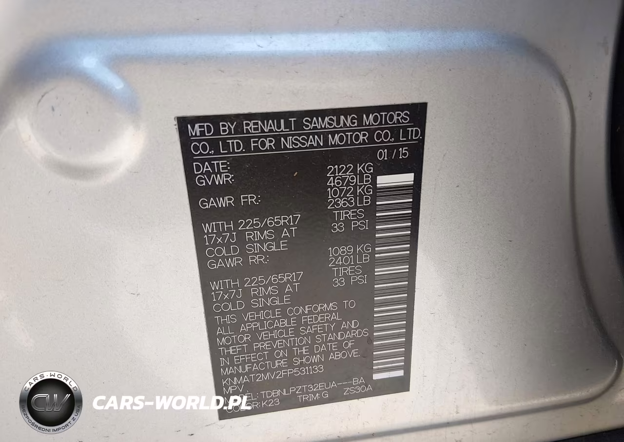 2015 Nissan Rogue S VIN:KNMAT2MV2FP531133 - 9