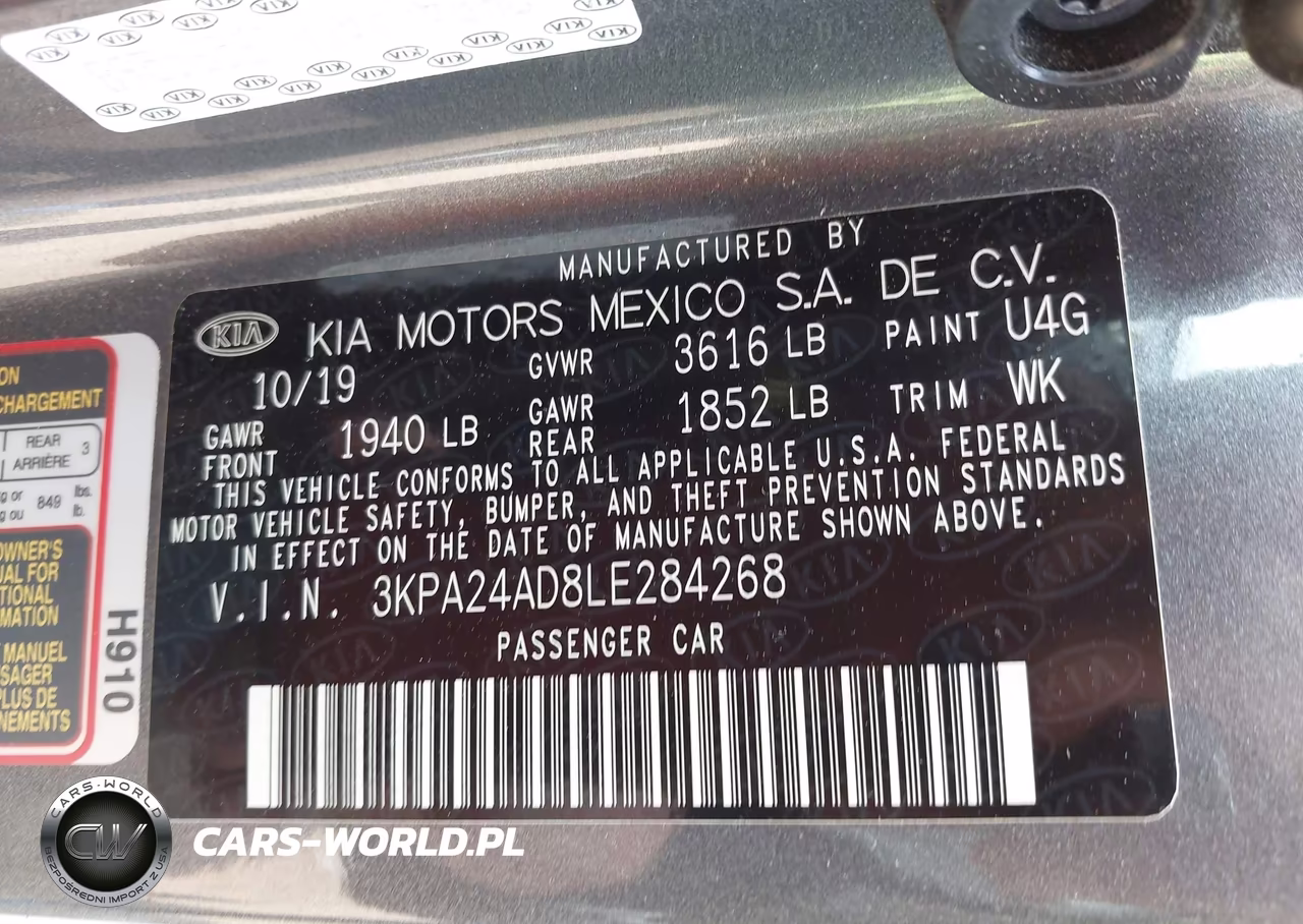 2020 Kia Rio S VIN:3KPA24AD8LE284268 - 9