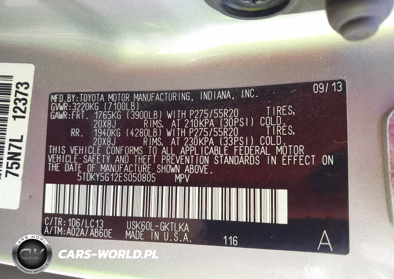 2014 Toyota Sequoia Limited-Limited 5.7L V8 VIN:5TDKY5G12ES050805 - 9