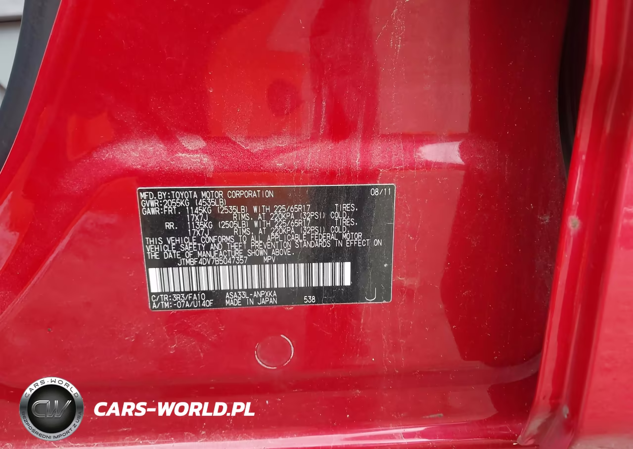 2011 Toyota Rav4 VIN:JTMBF4DV7B5047357 - 9