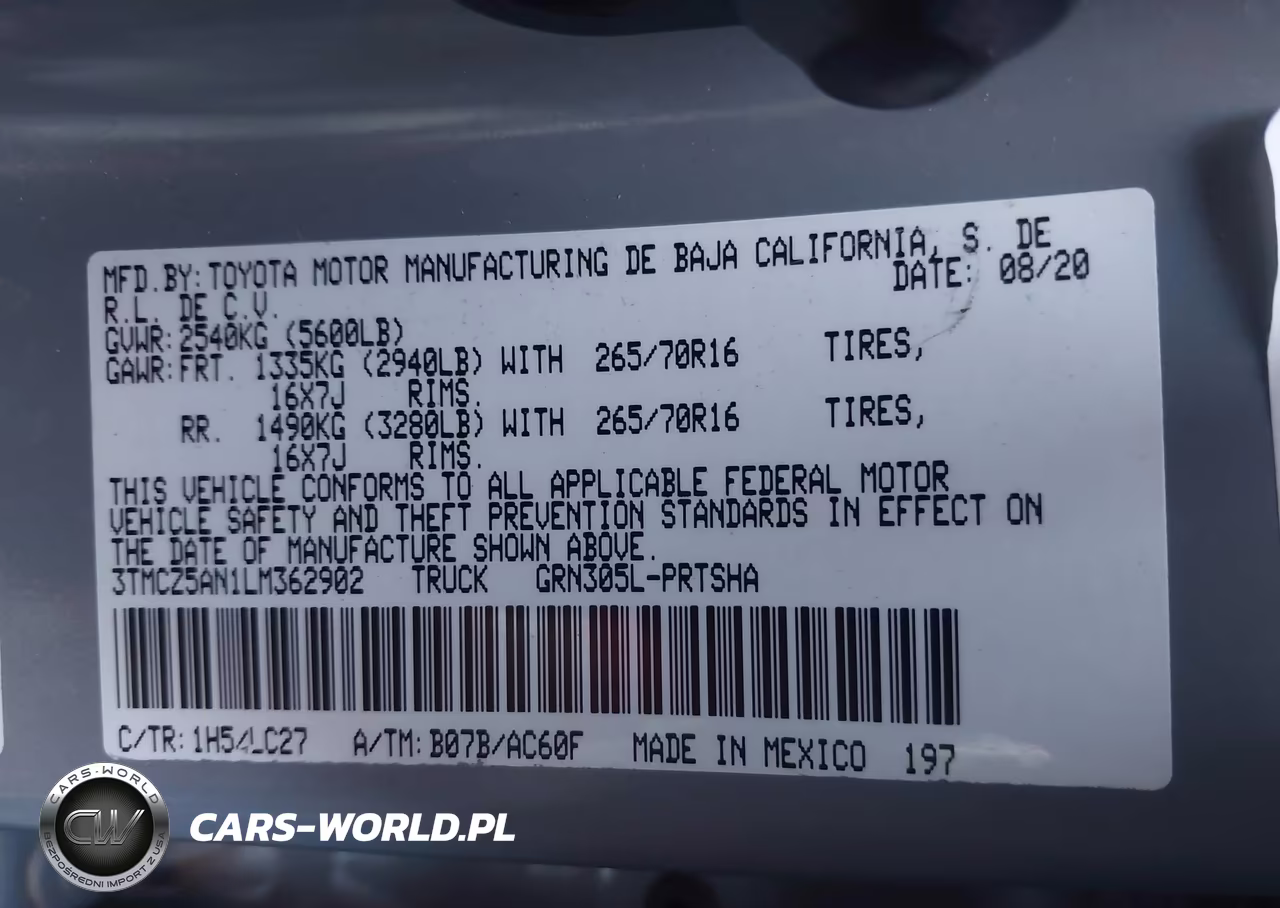 2020 Toyota Tacoma Trd Off-Road VIN:3TMCZ5AN1LM362902 - 9