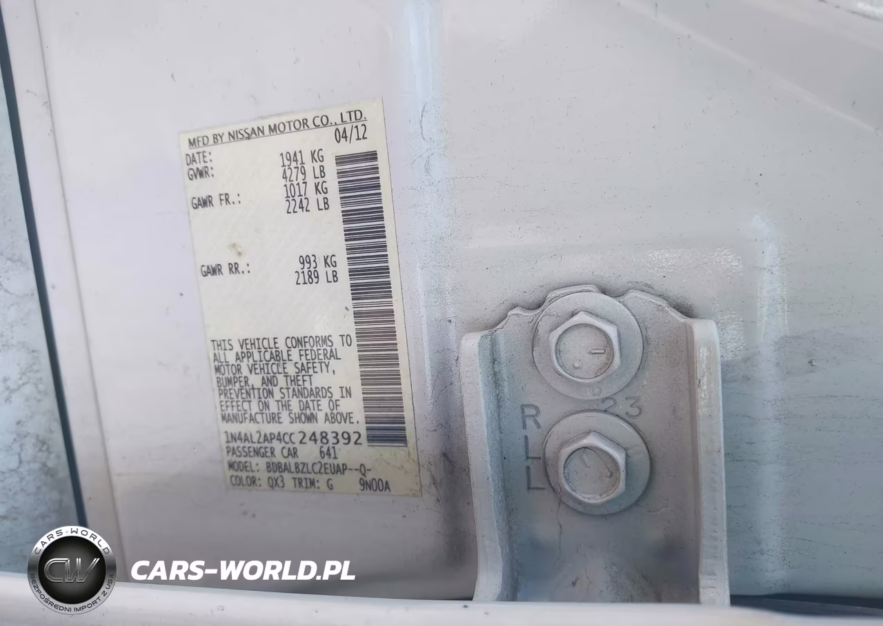 2012 Nissan Altima 2.5 S VIN:1N4AL2AP4CC248392 - 9