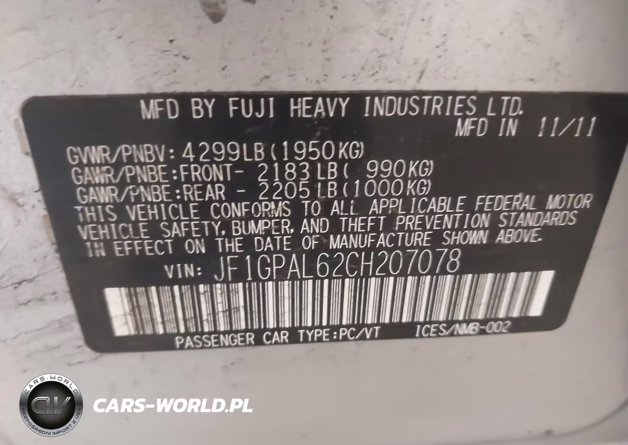 2012 Subaru Impreza 2.0I Sport Premium VIN:JF1GPAL62CH207078 - 9