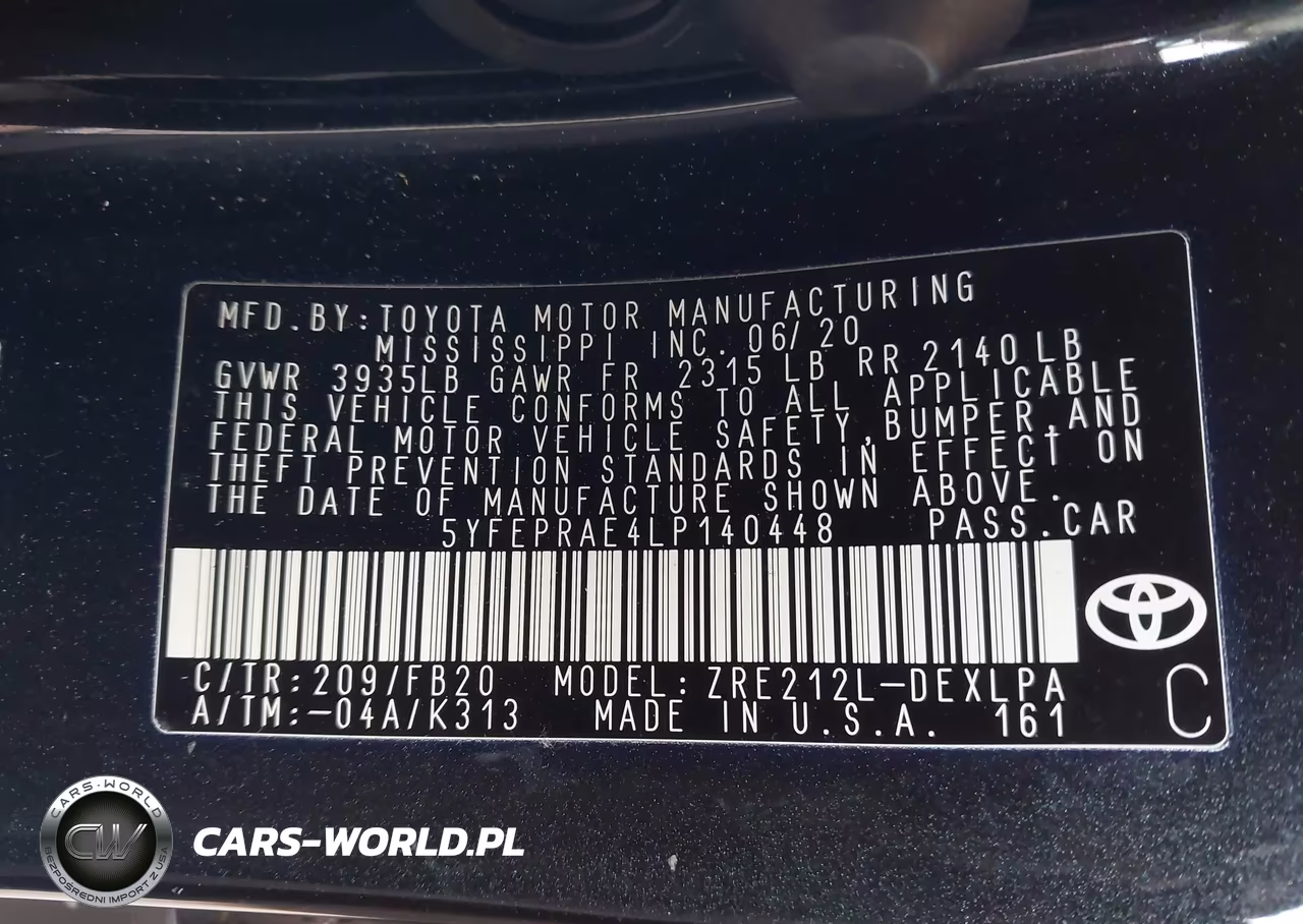2020 Toyota Corolla Le VIN:5YFEPRAE4LP140448 - 9