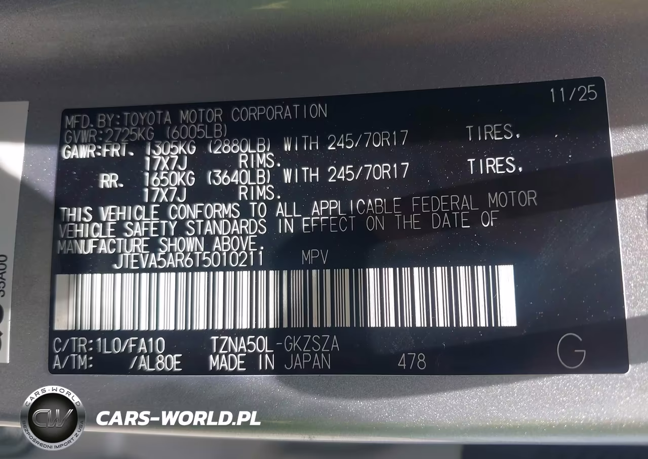 2026 Toyota 4Runner Sr5 VIN:JTEVA5AR6T5010211 - 9