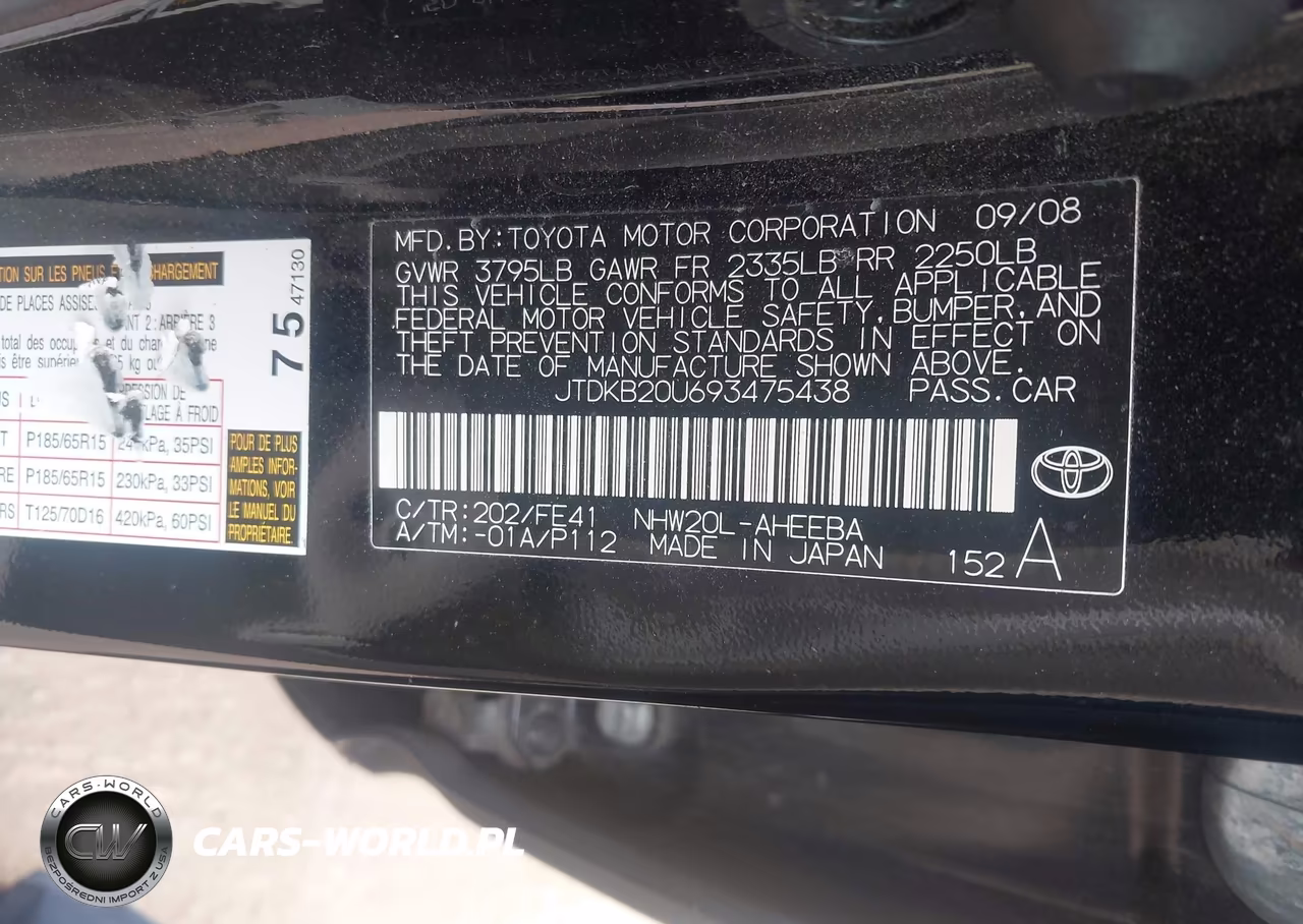2009 Toyota Prius VIN:JTDKB20U693475438 - 9