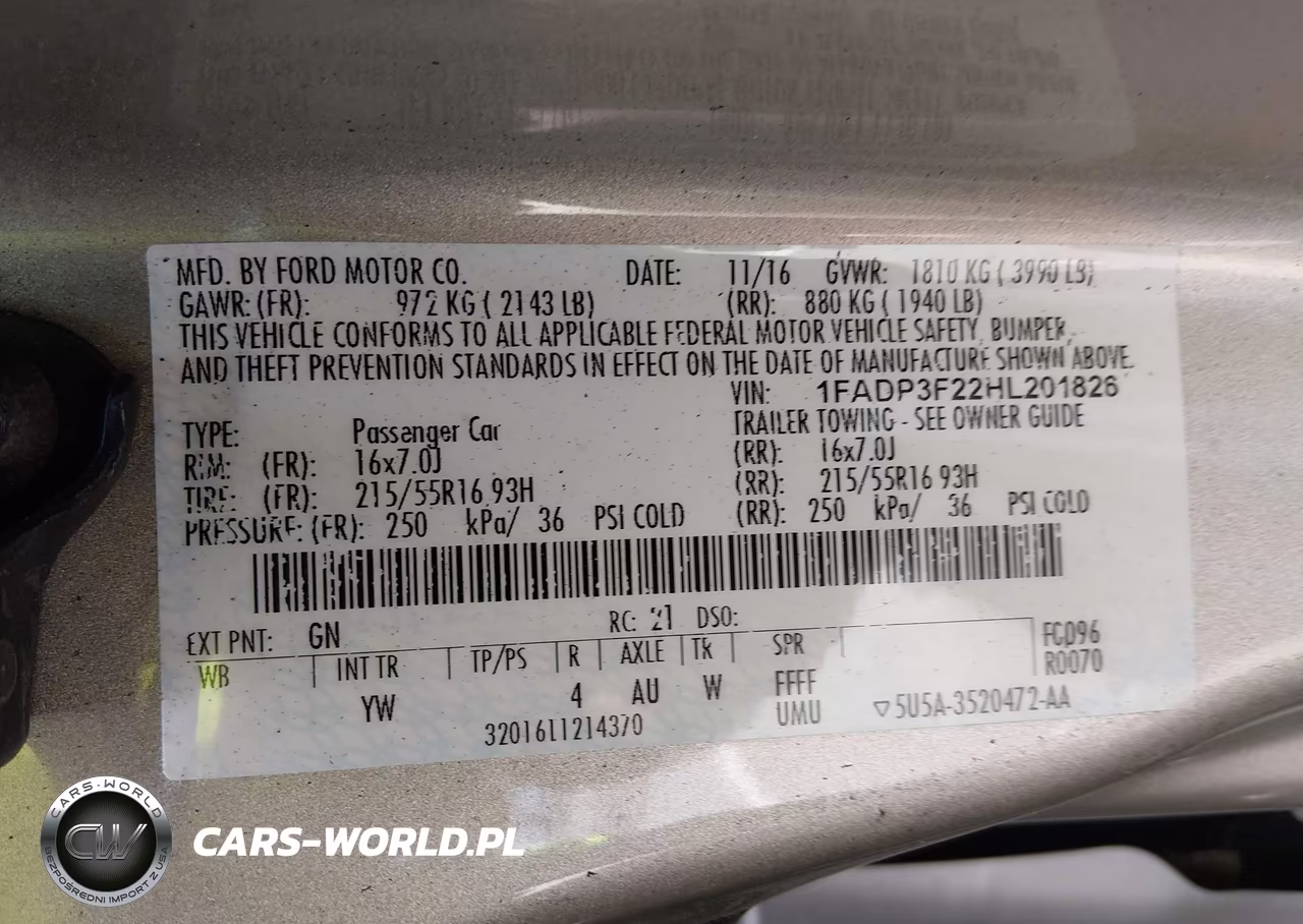 2017 Ford Focus Se VIN:1FADP3F22HL201826 - 9