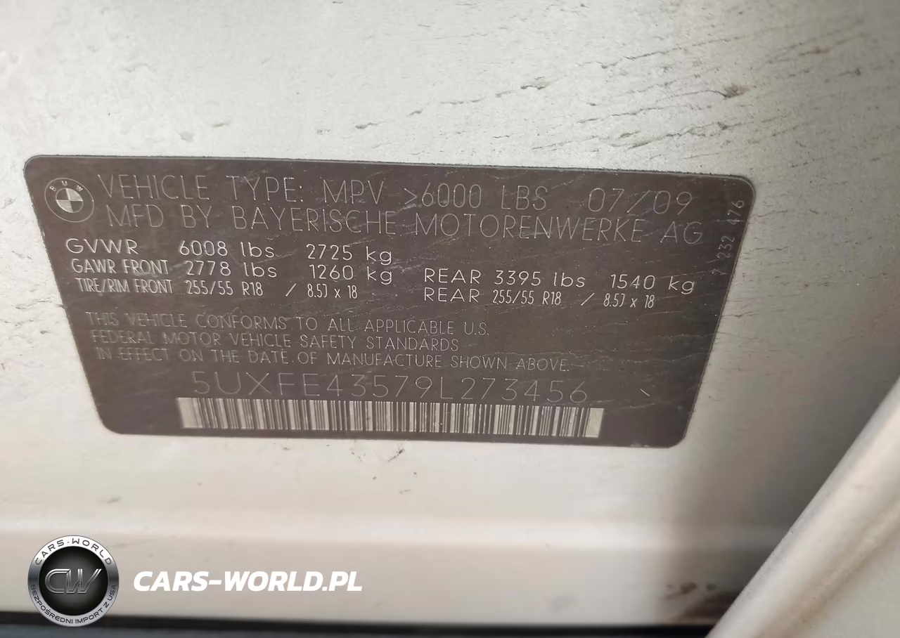 2009 BMW X5 xDrive30I VIN:5UXFE43579L273456 - 9
