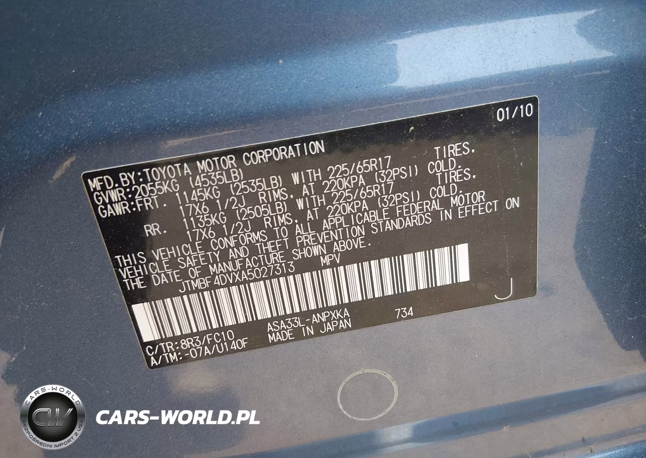 2010 Toyota Rav4 VIN:JTMBF4DVXA5027313 - 9
