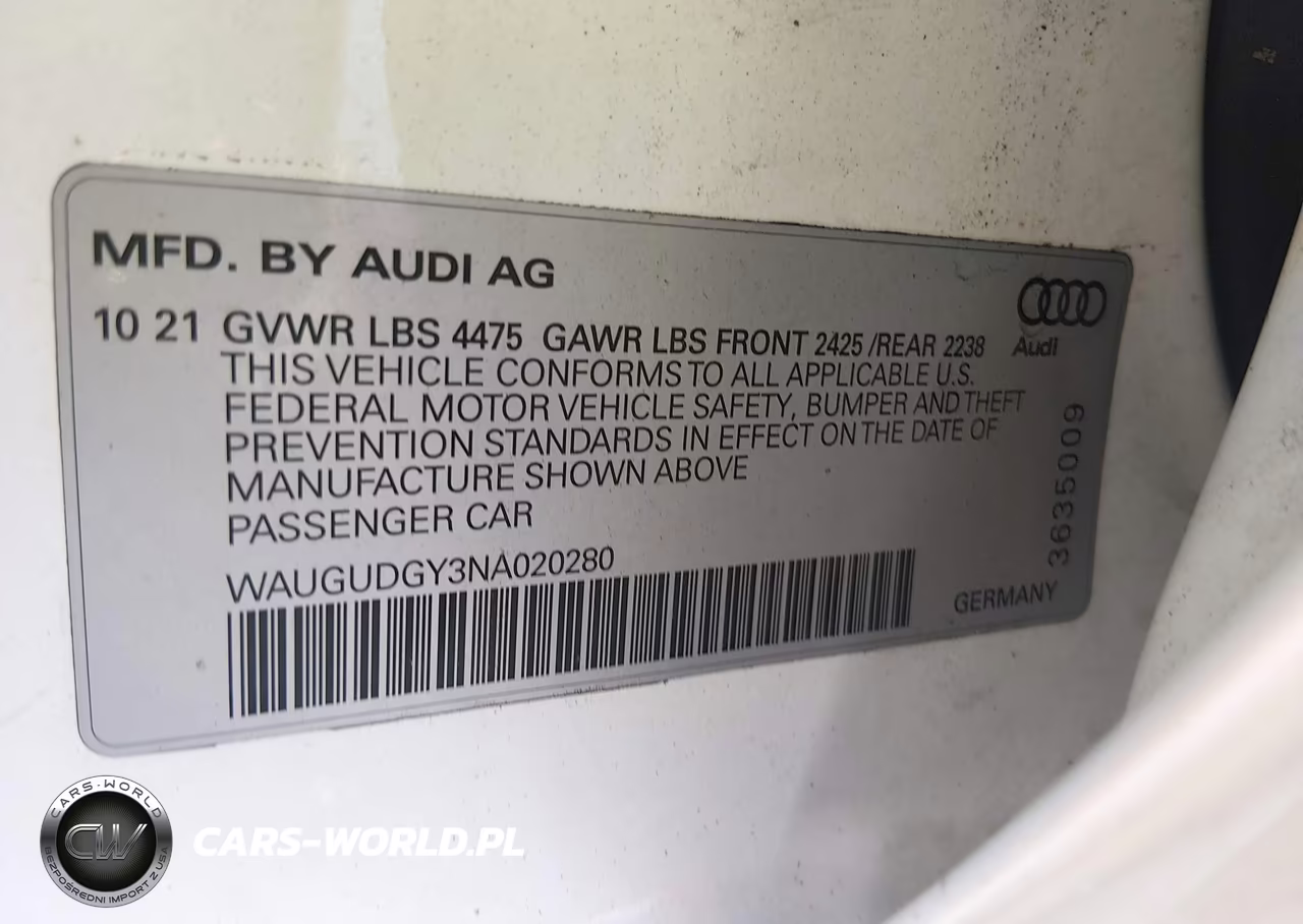 2022 Audi A3 Premium 40 Tfsi Quattro S Tronic VIN:WAUGUDGY3NA020280 - 9