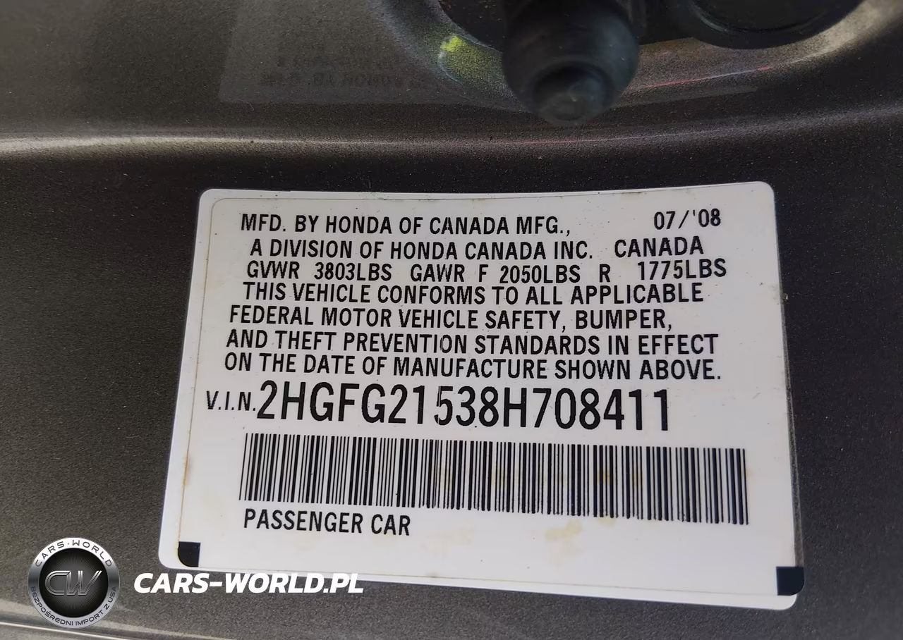 2008 Honda Civic Si VIN:2HGFG21538H708411 - 9