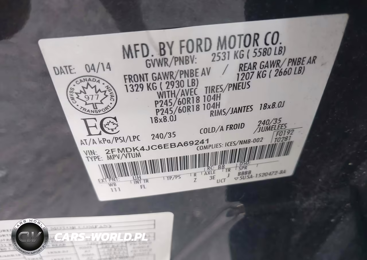 2014 Ford Edge Sel VIN:2FMDK4JC6EBA69241 - 9